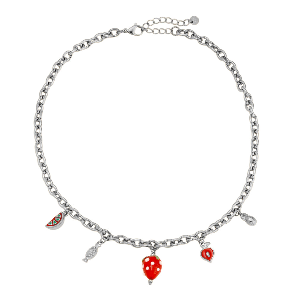 Strawberry Charm Kette Silber
