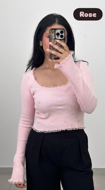 Schleifen Oberteil Rosa 🎀