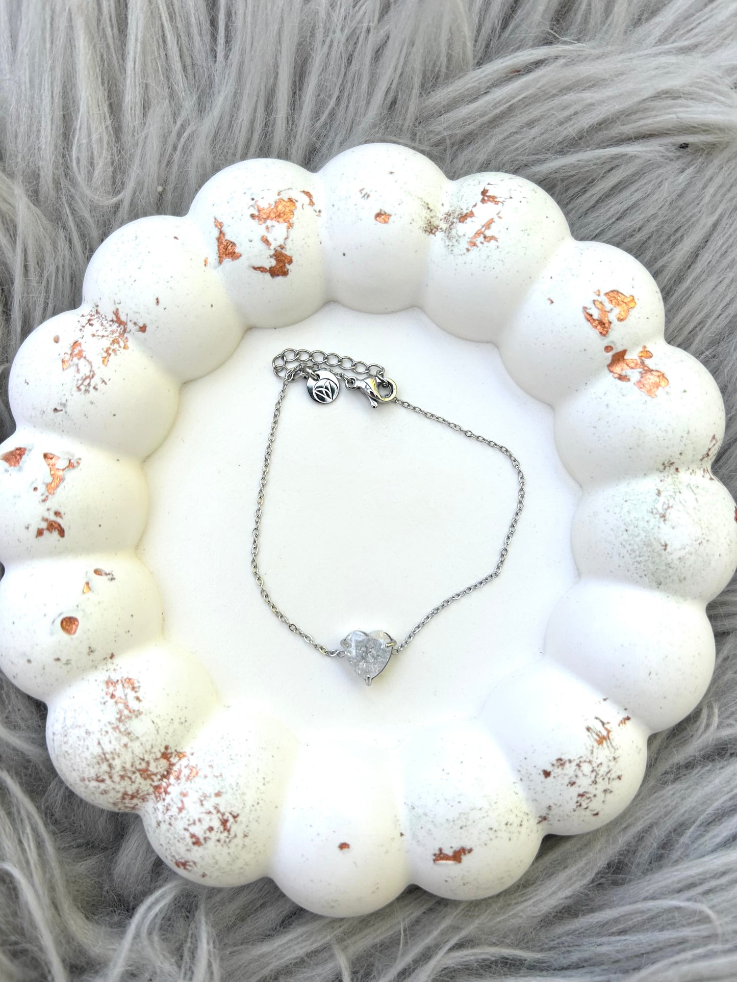 Crystal Heart Armband Silber