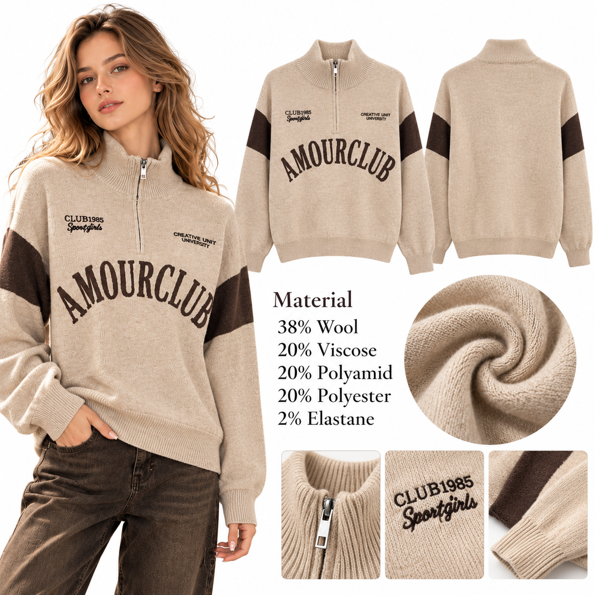 Amour Club Half Zip