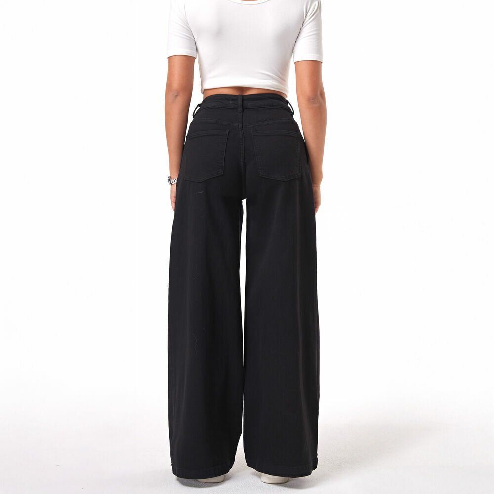 High-Waist Jeans schwarz