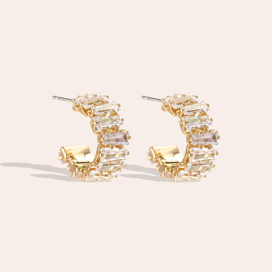 Funkelnde Zirkonia Creolen – Gold