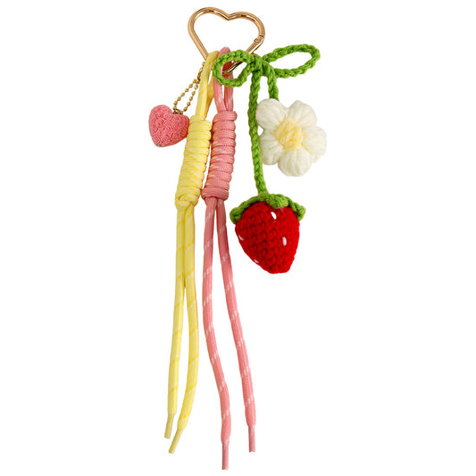 Erdbeer Blumen Bag Charm