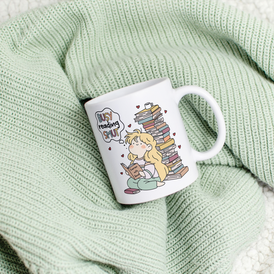Busy Reading Tasse