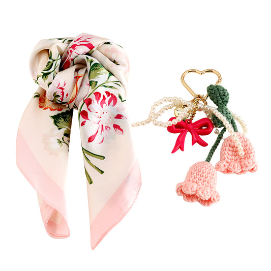 Pink Crochet Set Bag Charm