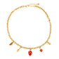 Strawberry Charm Kette Gold