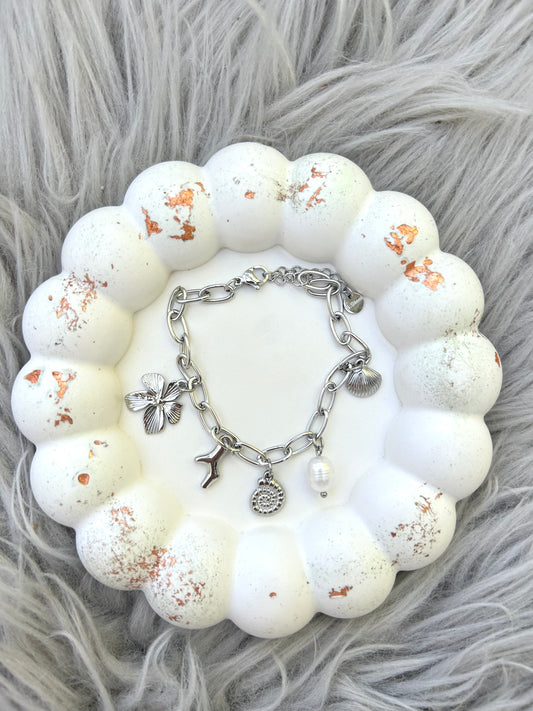 Sea Lover Charm Armband Silber