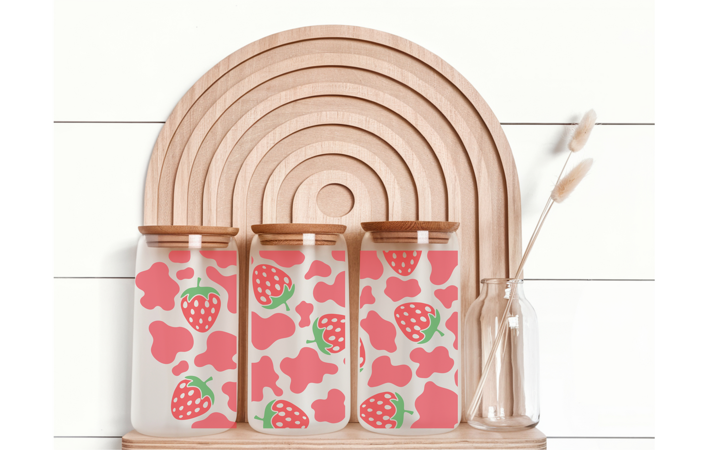 Strawberry Cow Bambusglas