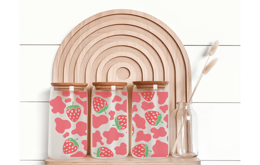 Strawberry Cow Bambusglas