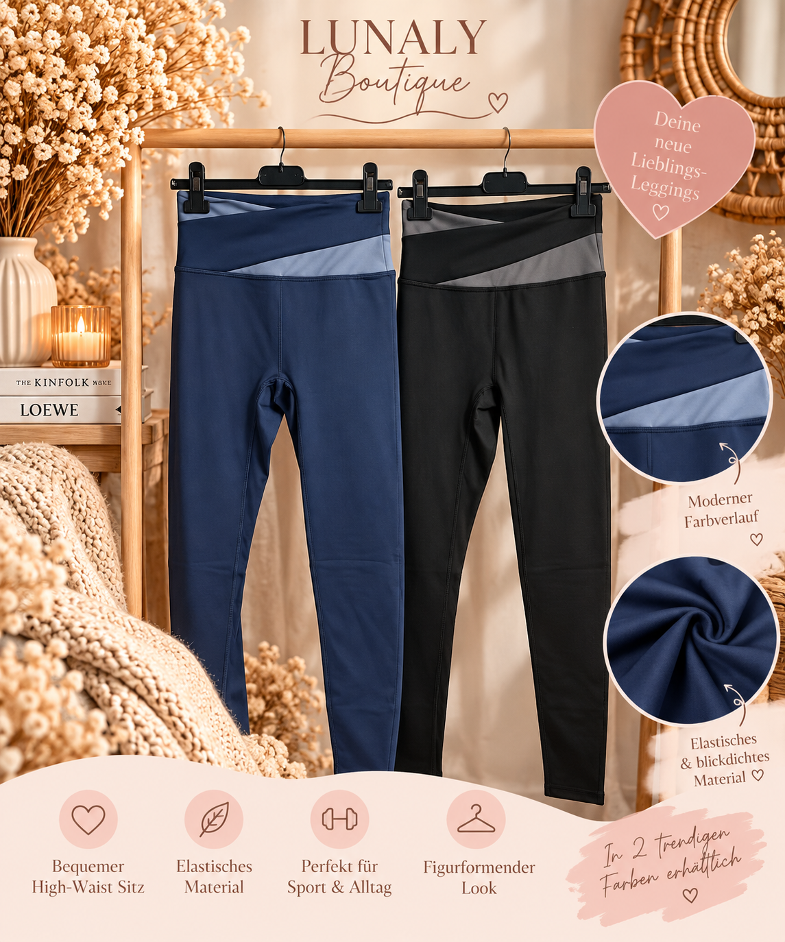 Shape & Style High-Waist Leggings – Sporty Chic 💕✨