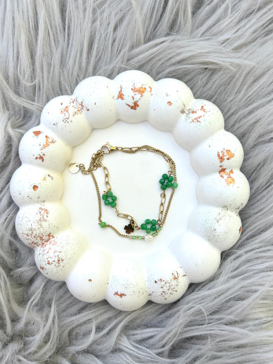 Green Lucky Armband Gold