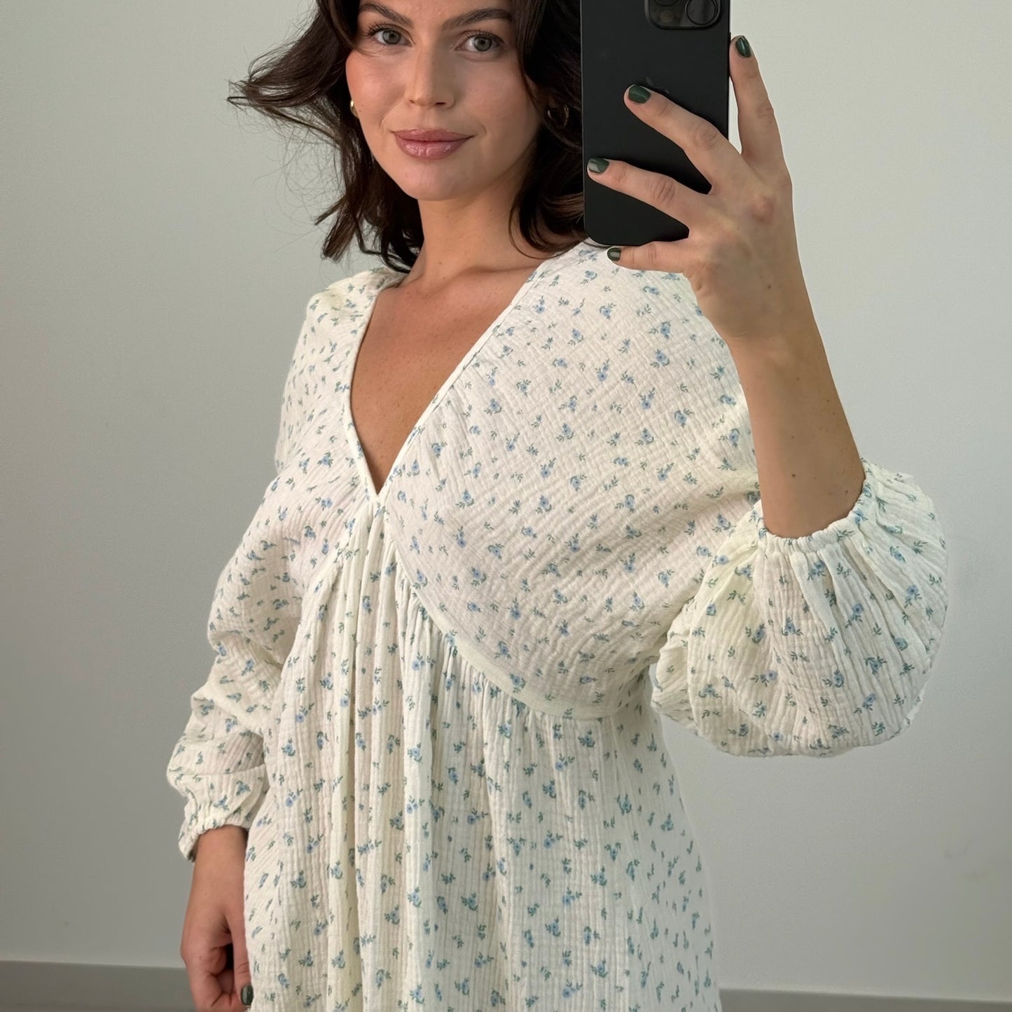 Fleur Maxikleid Weiß-Blau