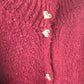 Strickjacke Weinrot Herzknöpfe