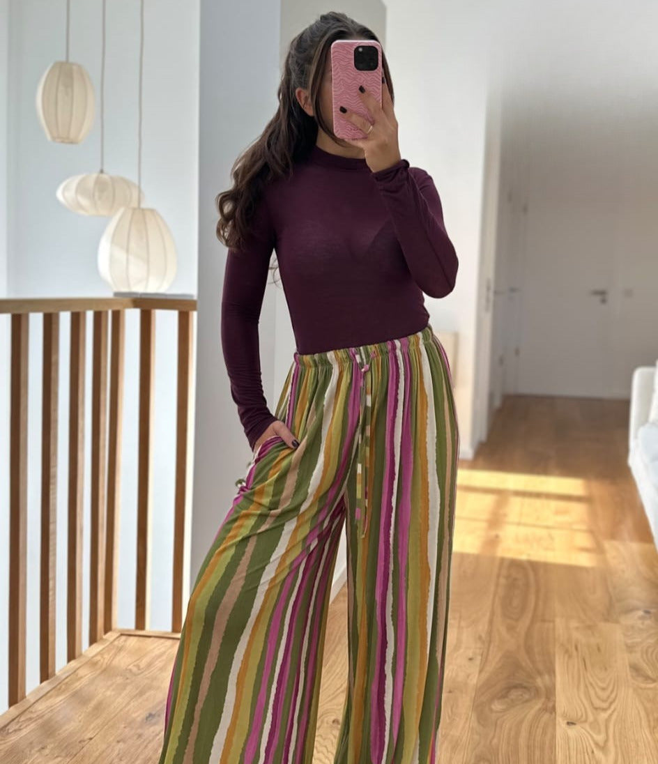 Kaschmir Longsleeve dünn mit Stehkragen - Kathi