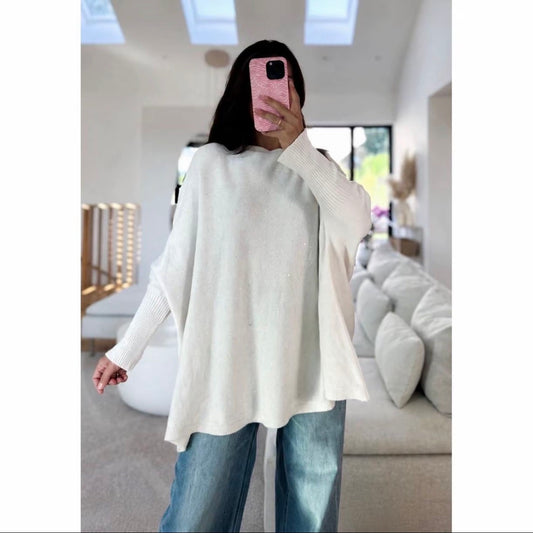 Glitzer Oversize Strickpullover Greta