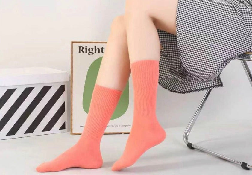 Orange Wave Socken