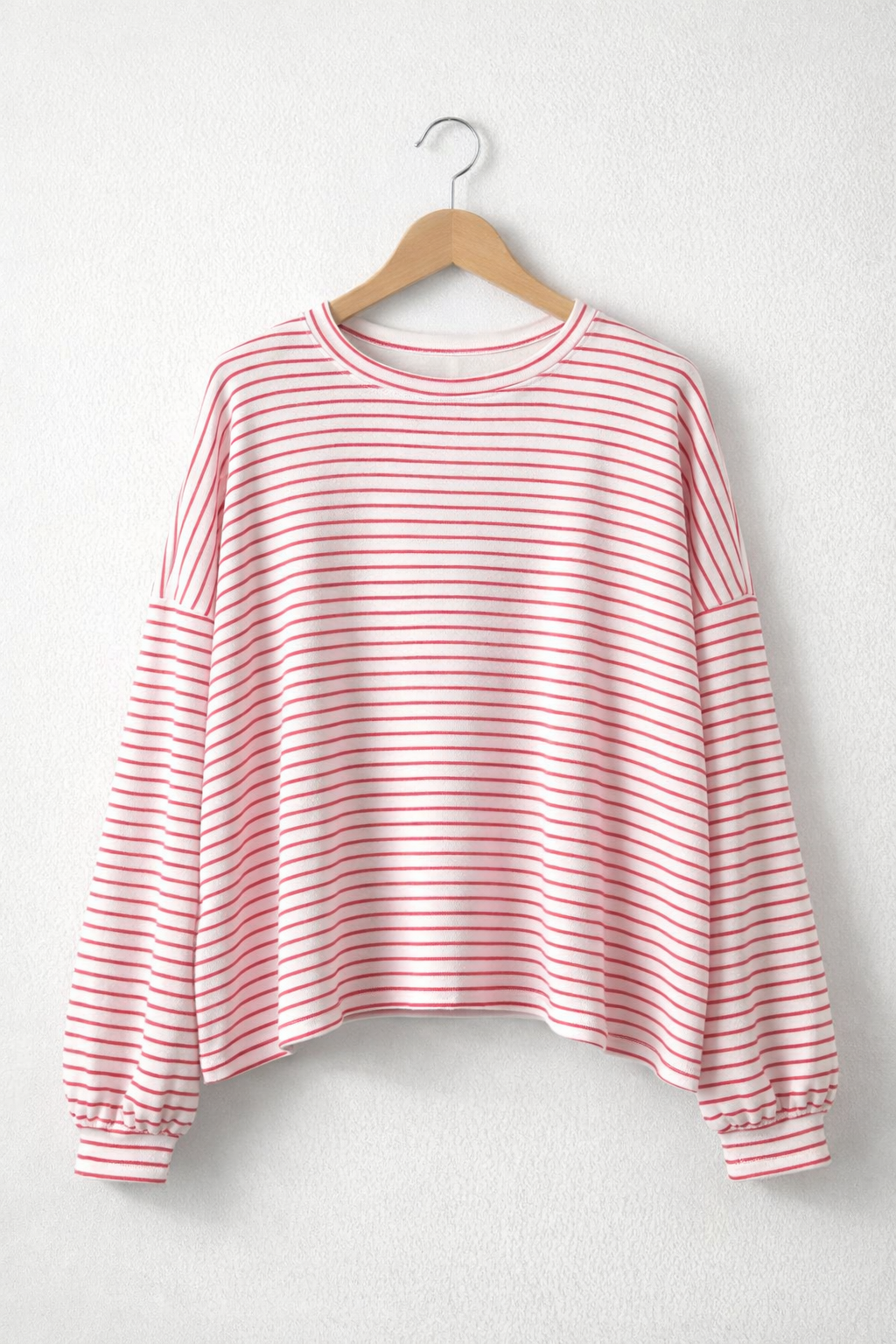 Small Stripes Sweatshirt pink x weiß