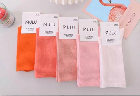 Orange Wave Socken