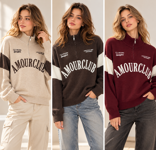 Amour Club Half Zip