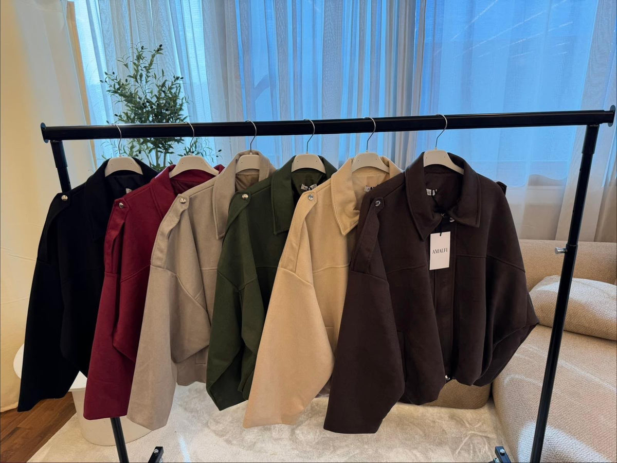 Velour Piloten Jacke Viola