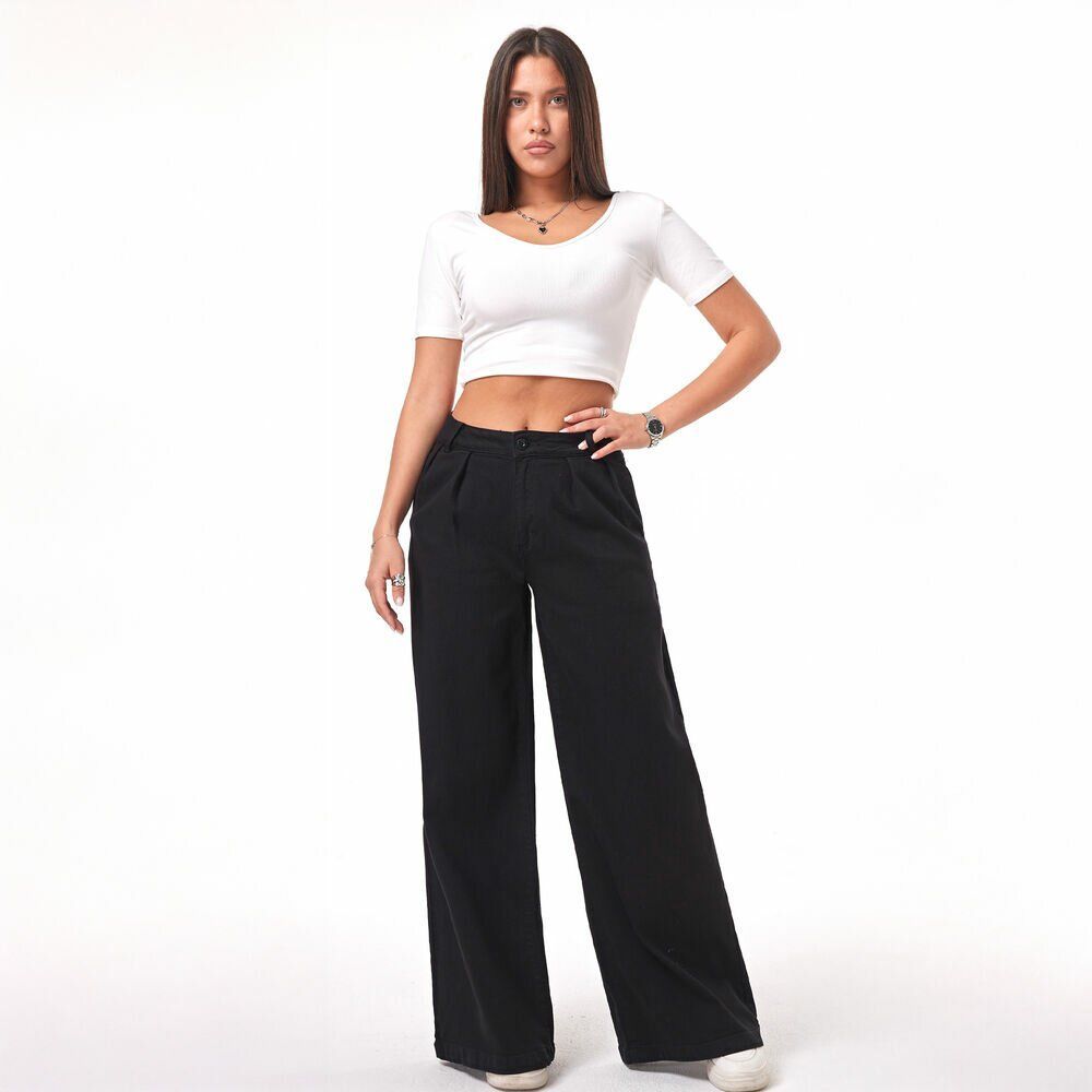 High-Waist Jeans schwarz