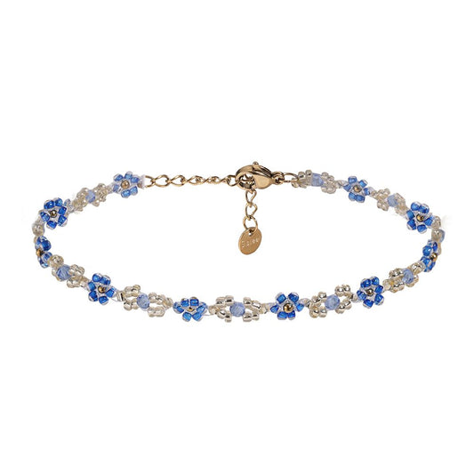 Blue Flower Fußkette