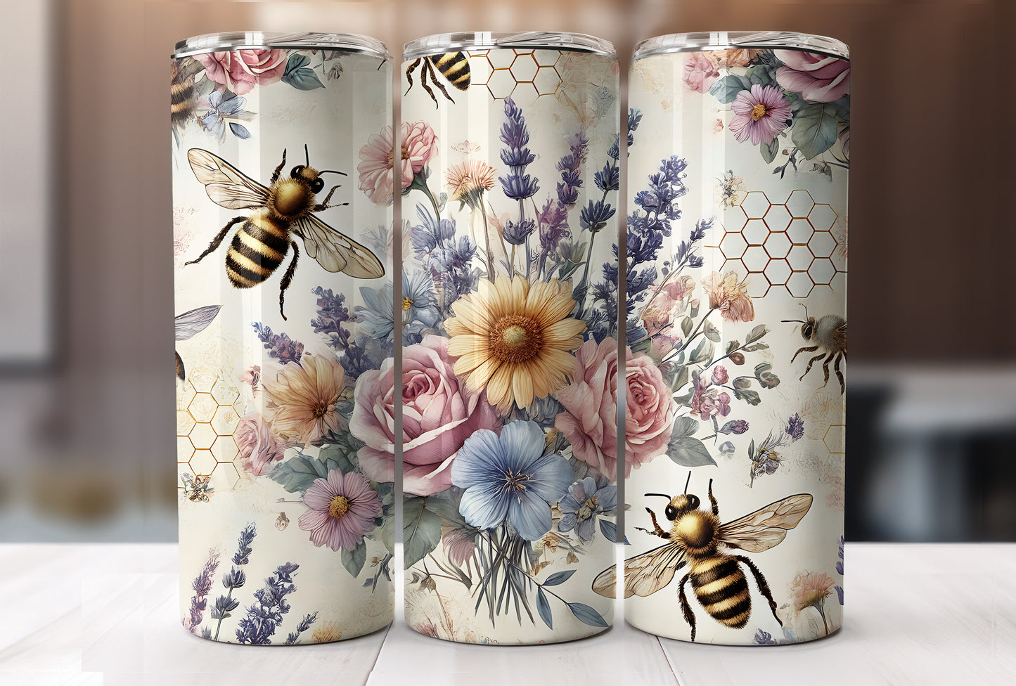 Bee's and Flowers Thermobecher