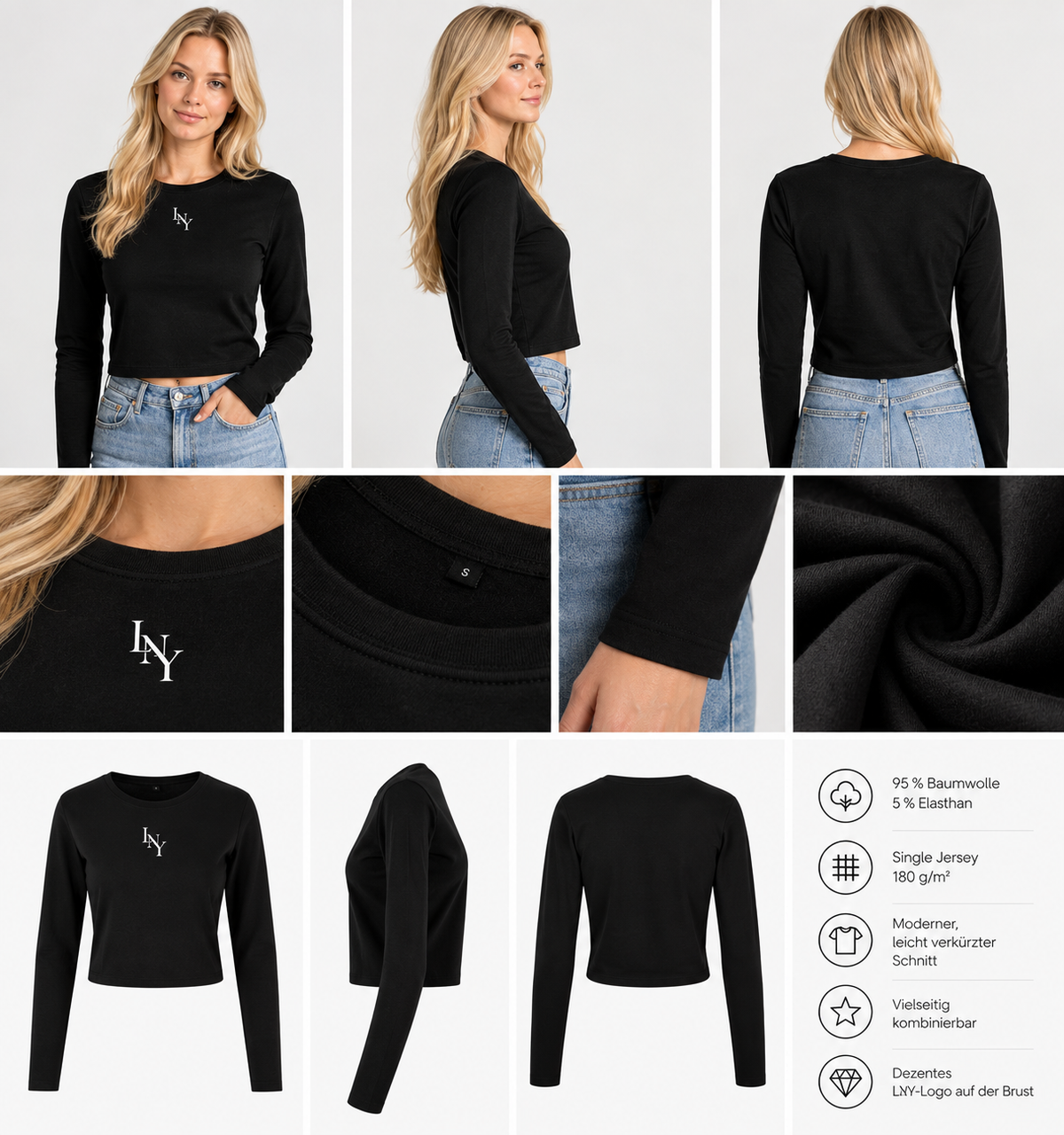 LNY Longsleeve Short schwarz